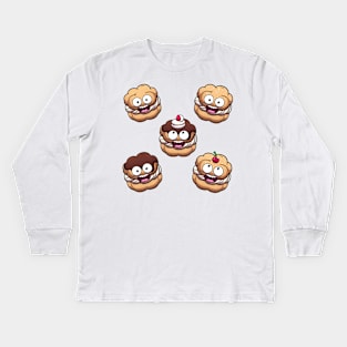 Cute Cream Puff Kids Long Sleeve T-Shirt